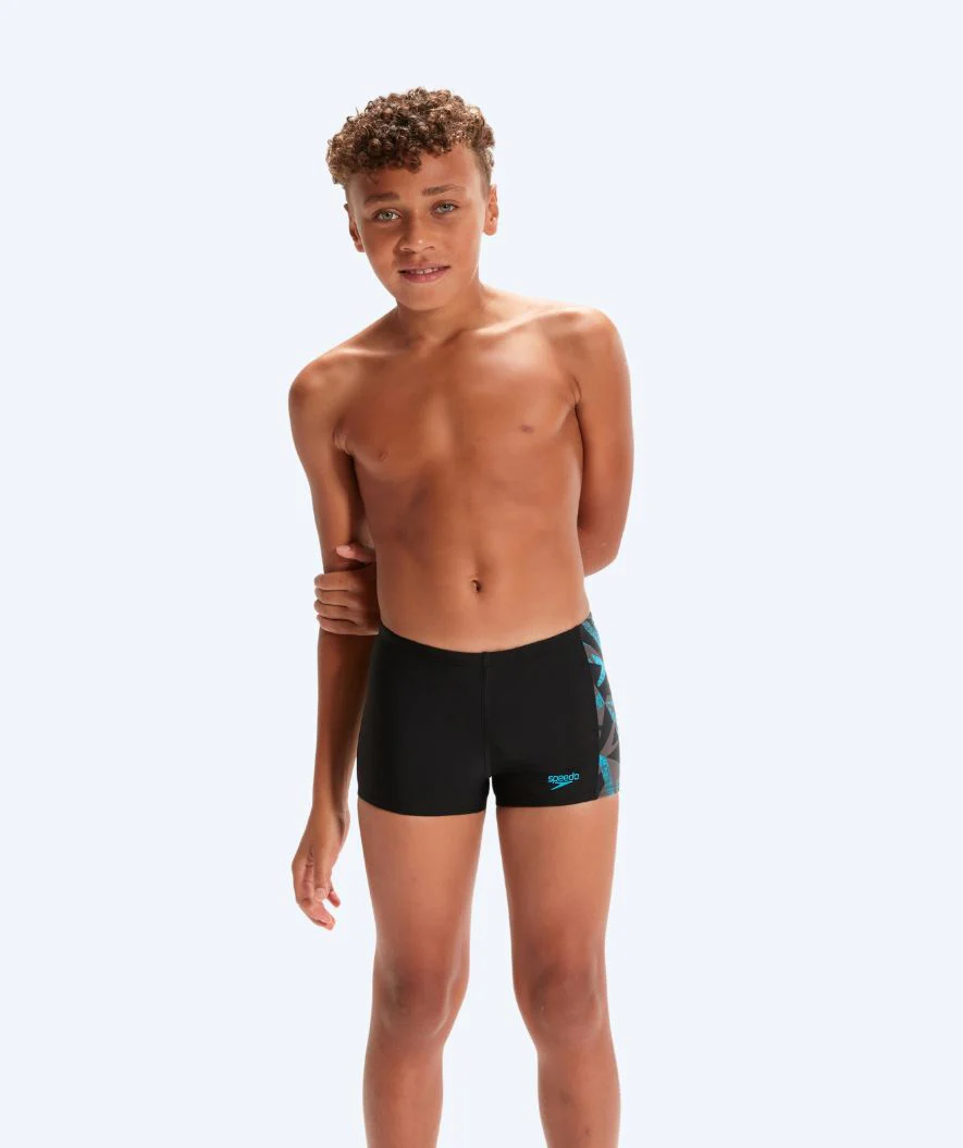Speedo aquashorts for boys - Hyperboom Panel - Black/Blue - Image 5