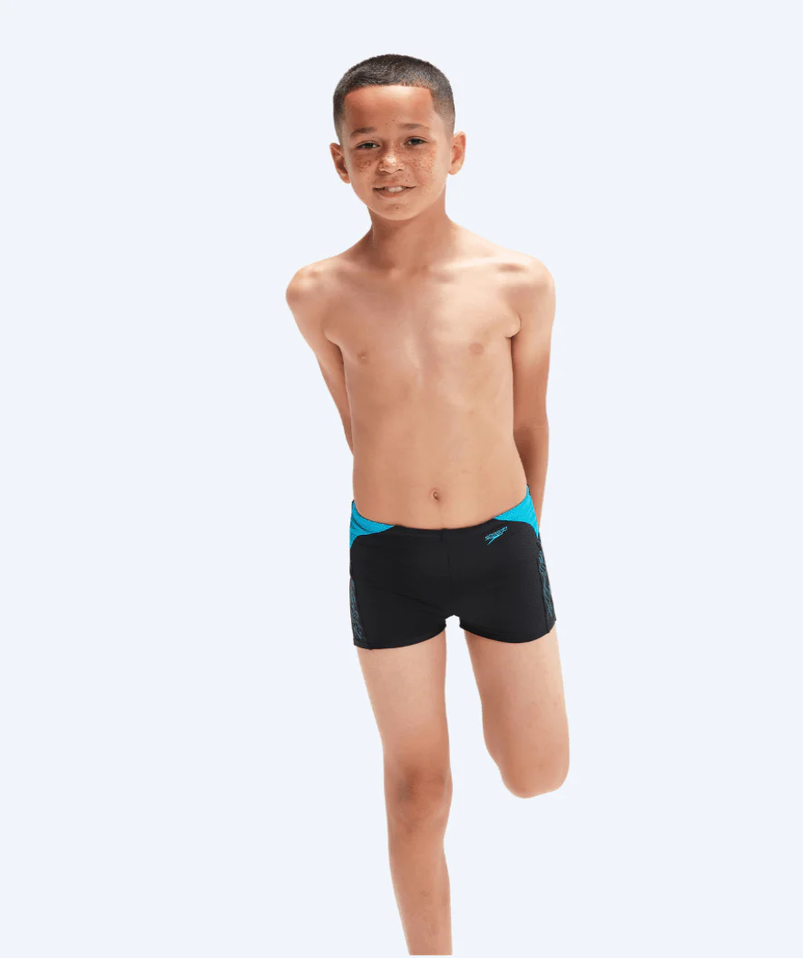 Speedo aquashorts for boys - Hyperboom Splice - Black/blue - Image 4