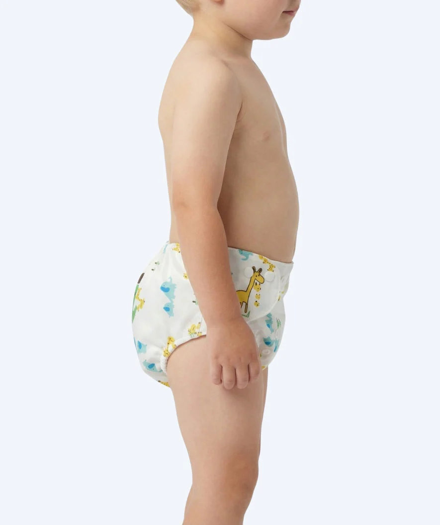 Watery swim nappy - Ondine - White with print - Image 3
