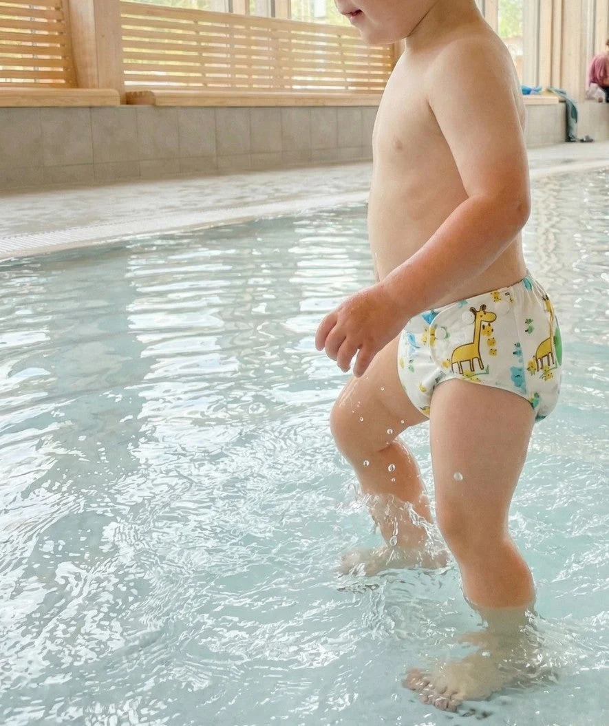 Watery swim nappy - Ondine - White with print - Image 6