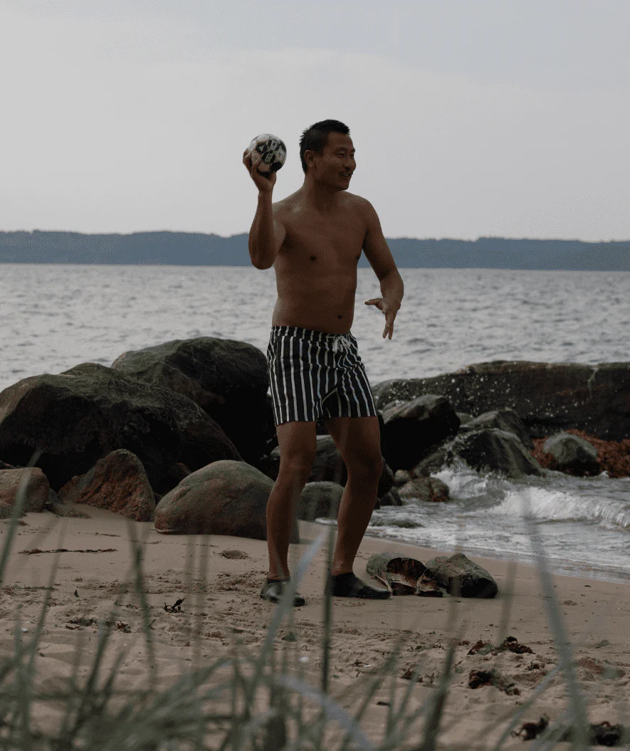 Watery swim shorts for men - Kelvin Eco - Green/white - Image 11