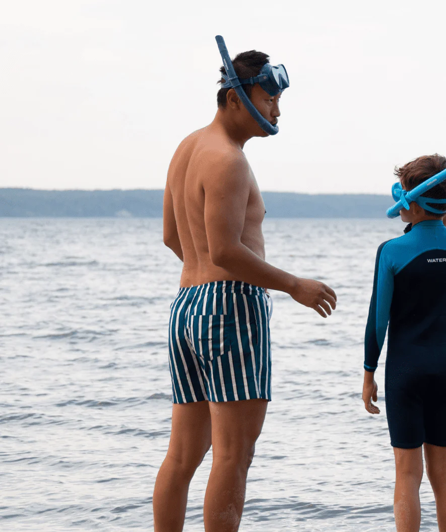 Watery swim shorts for men - Kelvin Eco - Green/white - Image 9