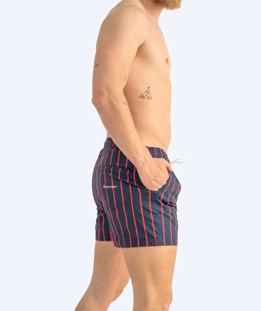Watery swim shorts for men - Marilla Eco - Dark blue/red - Image 15
