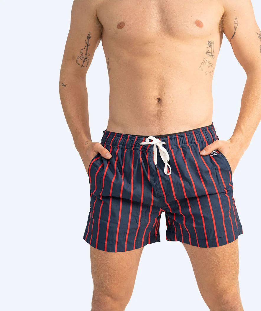 Watery swim shorts for men - Marilla Eco - Dark blue/red - Image 3