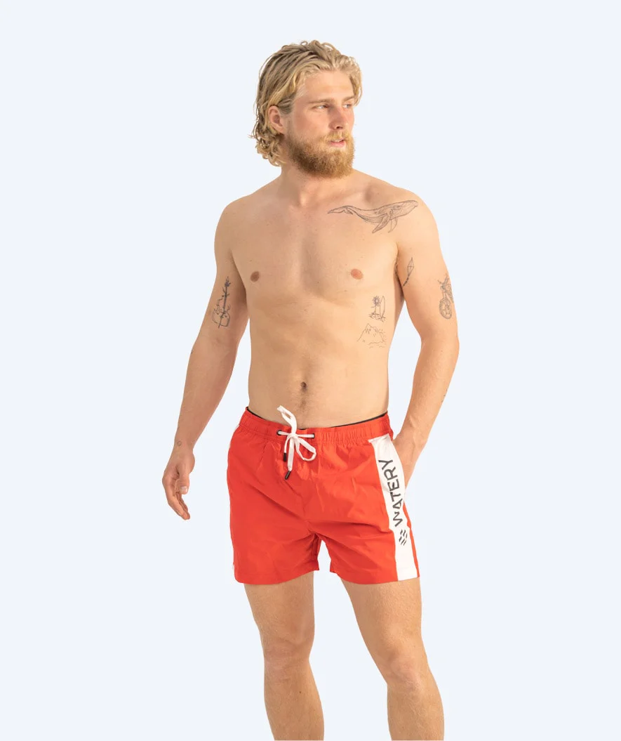 Watery swim shorts for men - Signature Eco - Red - Image 11