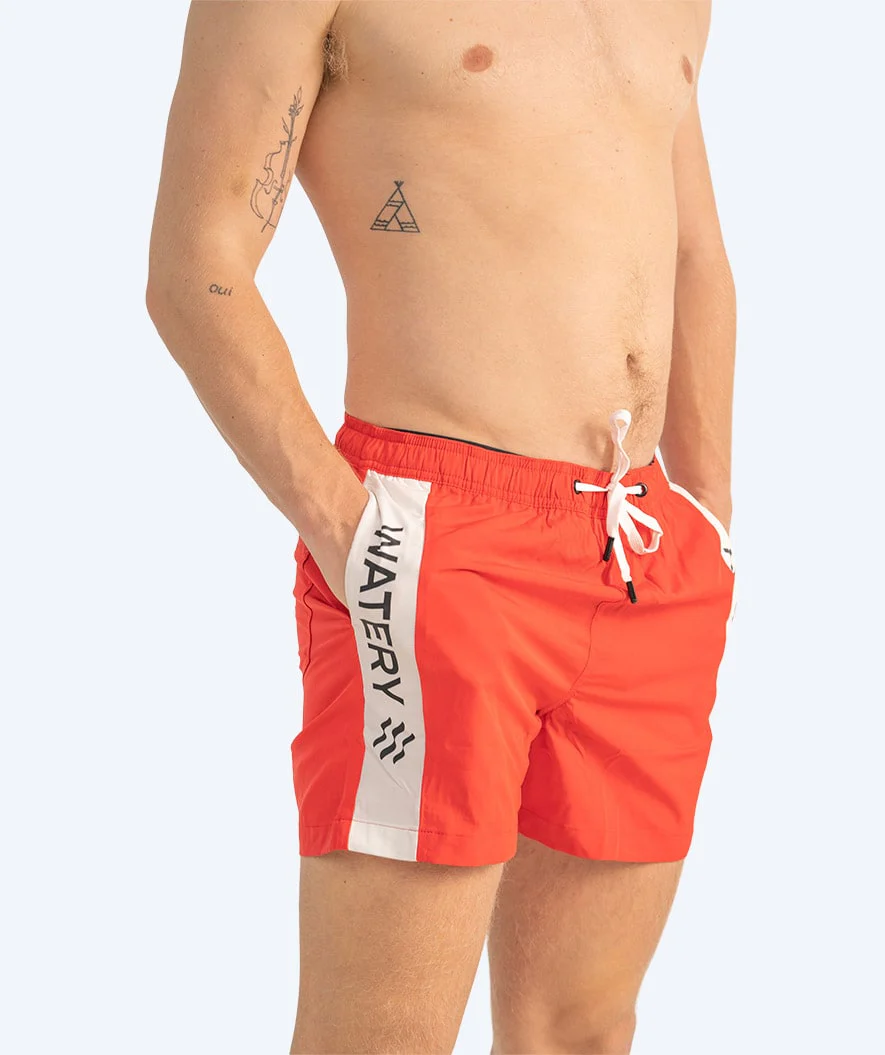 Watery swim shorts for men - Signature Eco - Red - Image 3